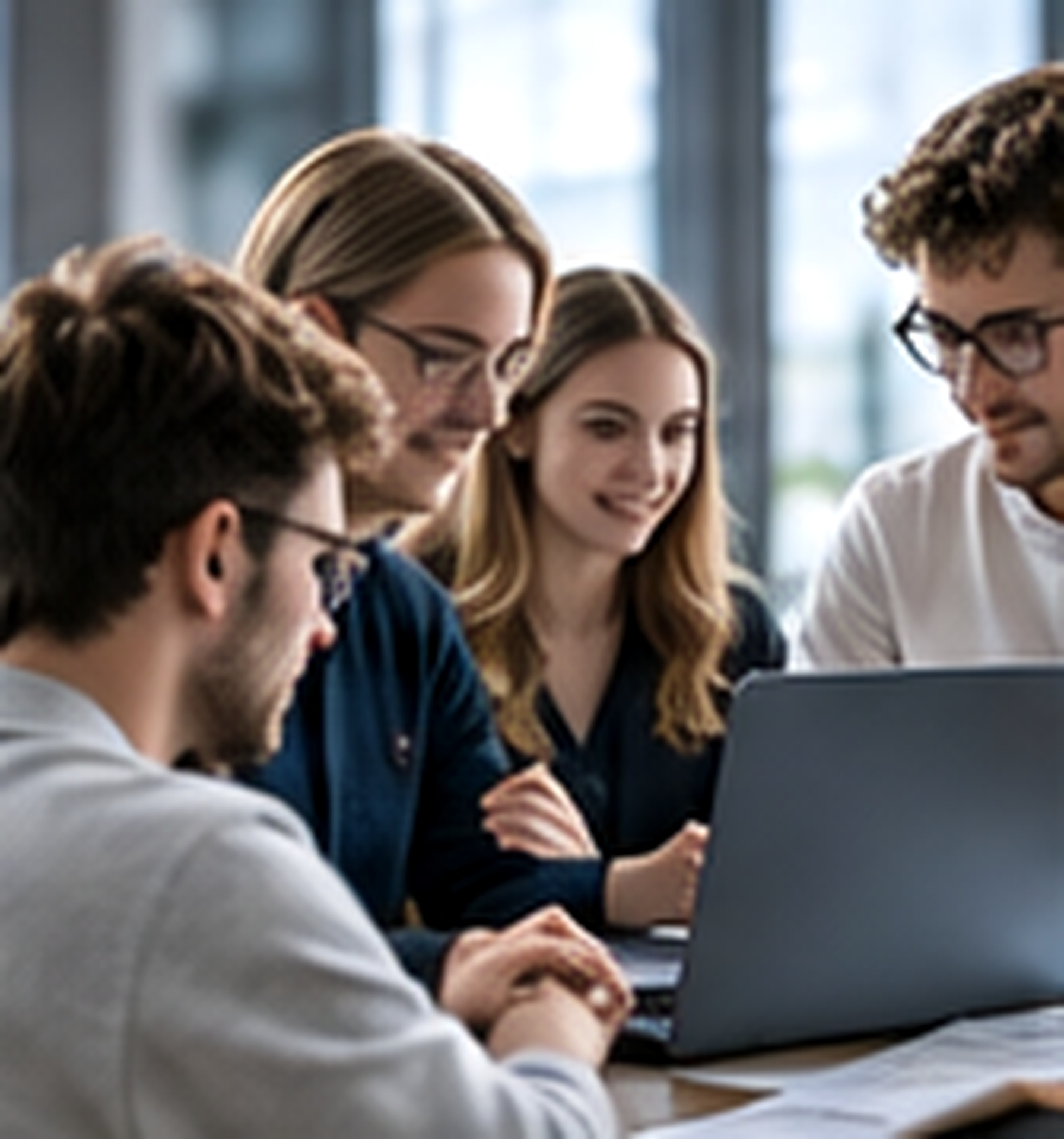 Studerende i projektgruppe