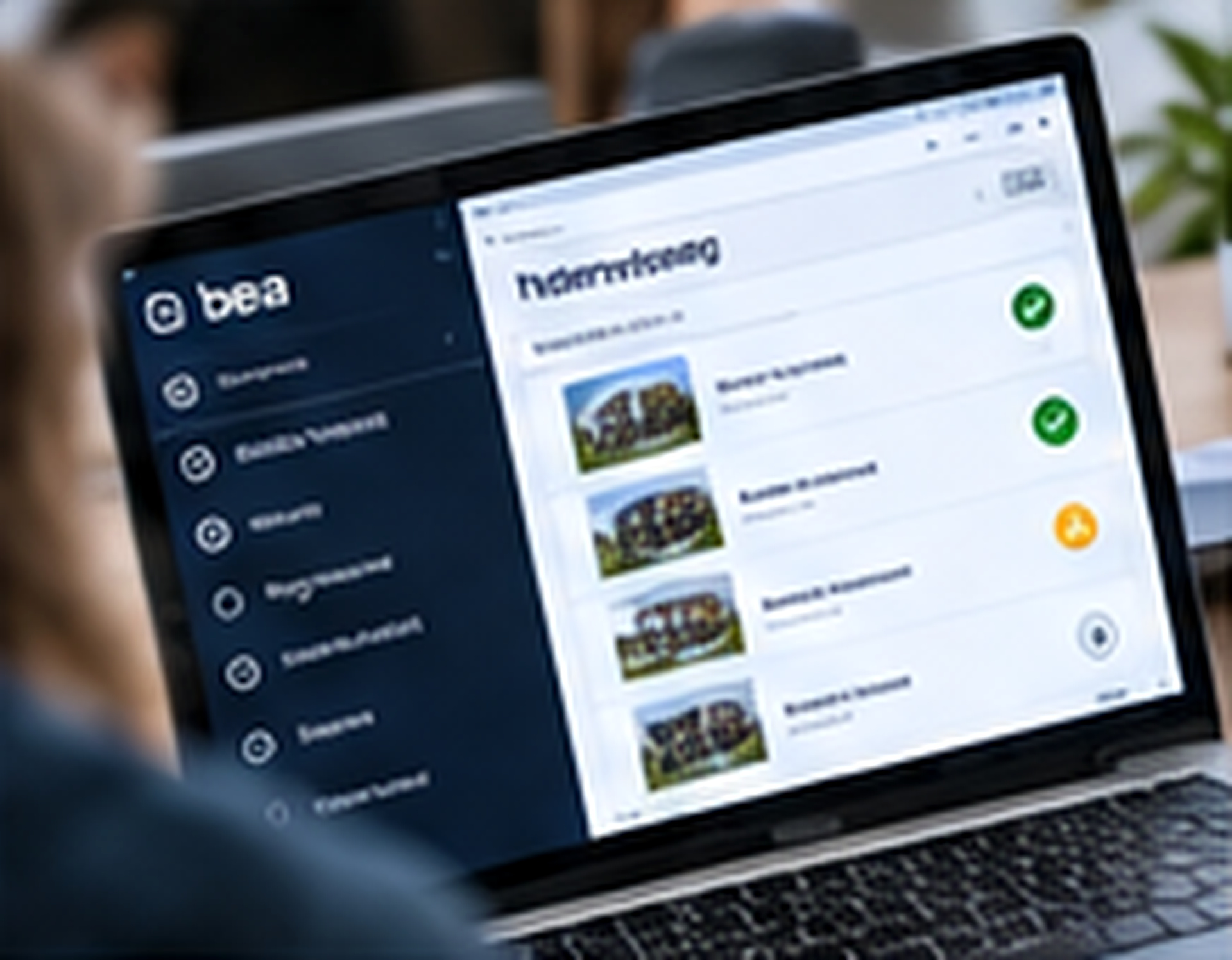 Projektplatform på laptop